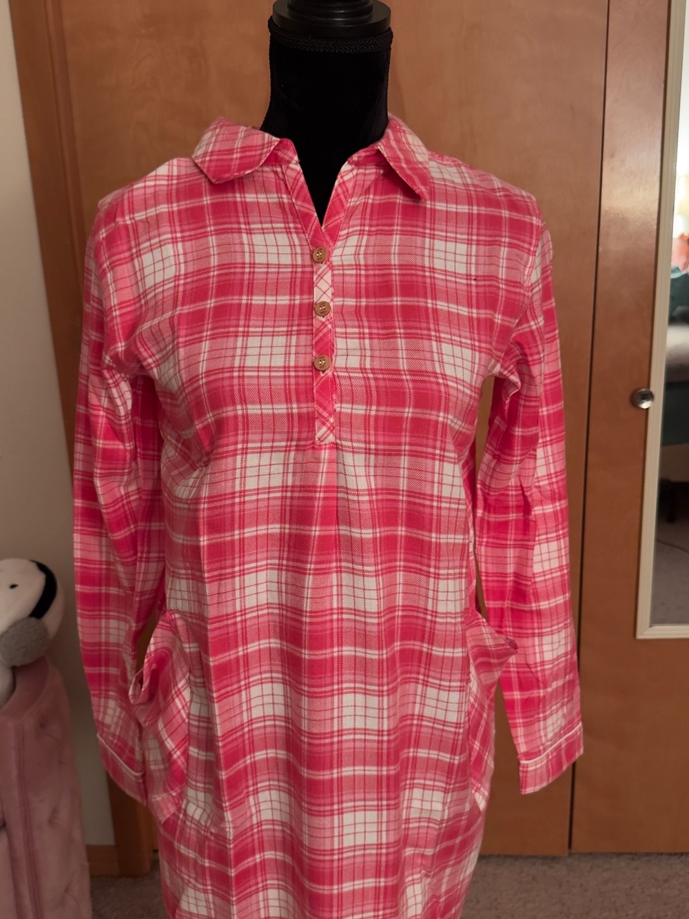 UGG Pink and White Plaid Shirt